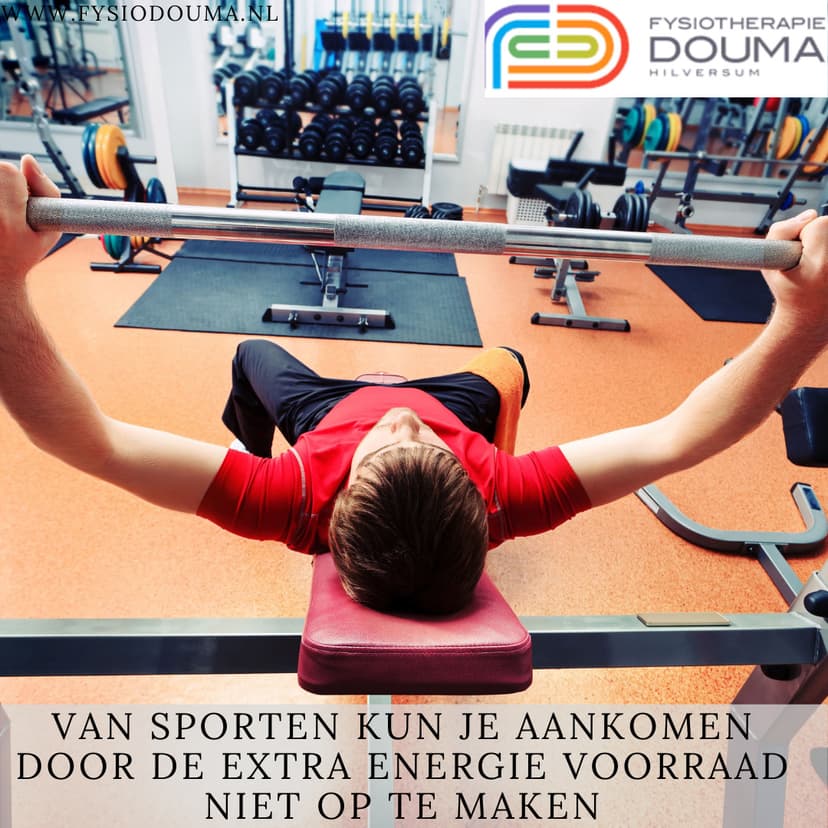 Van sporten kun je aankomen, door de extra energievoorraad niet op te maken